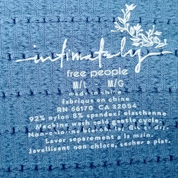 Free People Moulin Ruched Cami Top in Blue Size M-L - Picture 6 of 7